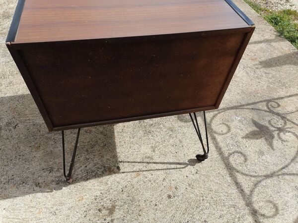 Bar roulant pieds eiffel formica 1950 60