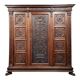 Renaissance style wardrobe in solid walnut circa 1850-1880