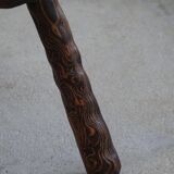 A pair of Wabi Sabi stools carved from pine, mid-century modern Swedish style, 1960s.