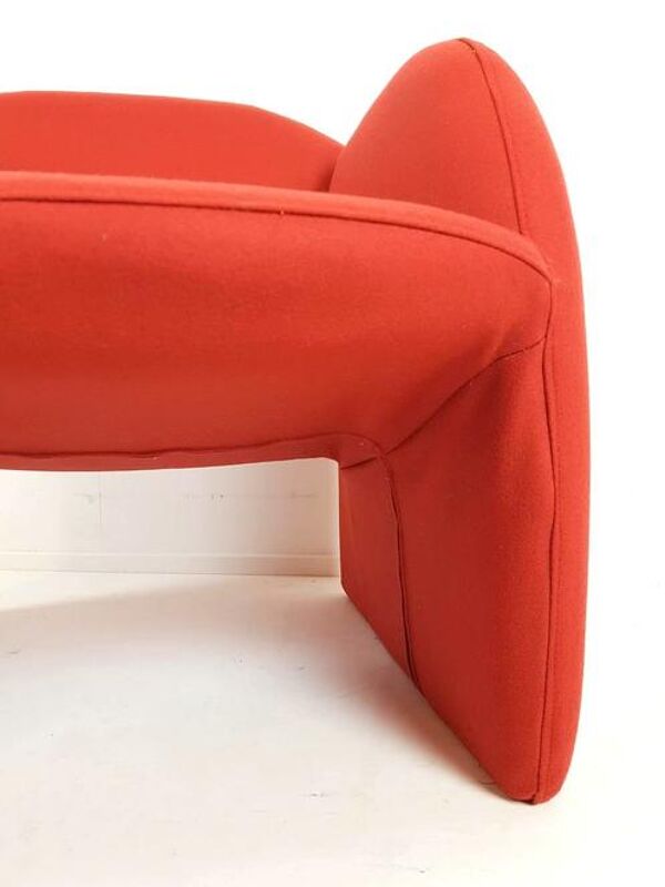 Ensemble de 2 fauteuils Artifort Ben en tissu rouge brique Ploeg