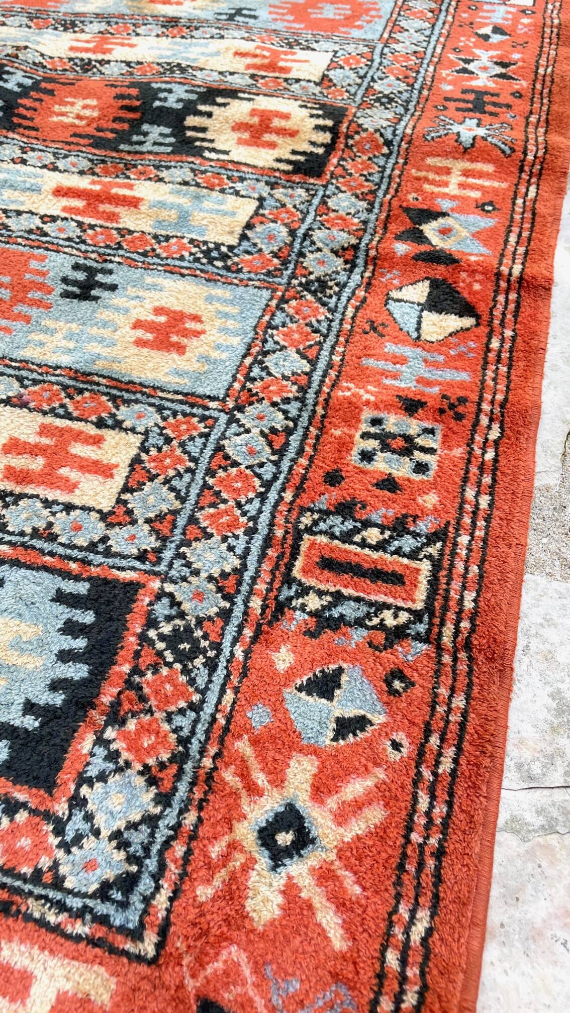 Vintage silk and cotton rug - 142 x 84cm