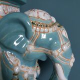 Green blue ceramic elephant