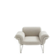 Fauteuil style vintage bouclette beige et structure chromé