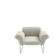 Fauteuil style vintage bouclette beige et structure chromé