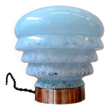 Art Deco table lamp in blue Clichy glass