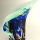Vase, blown glass, inclusions, large neck, signed Jean Michel Gauthier 2005