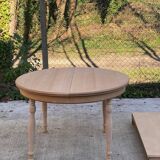 Renovated Louis Philippe round extendable dining table 115cm with 2 extensions.