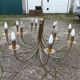 Old chandelier 12 lamps vintage brass lights