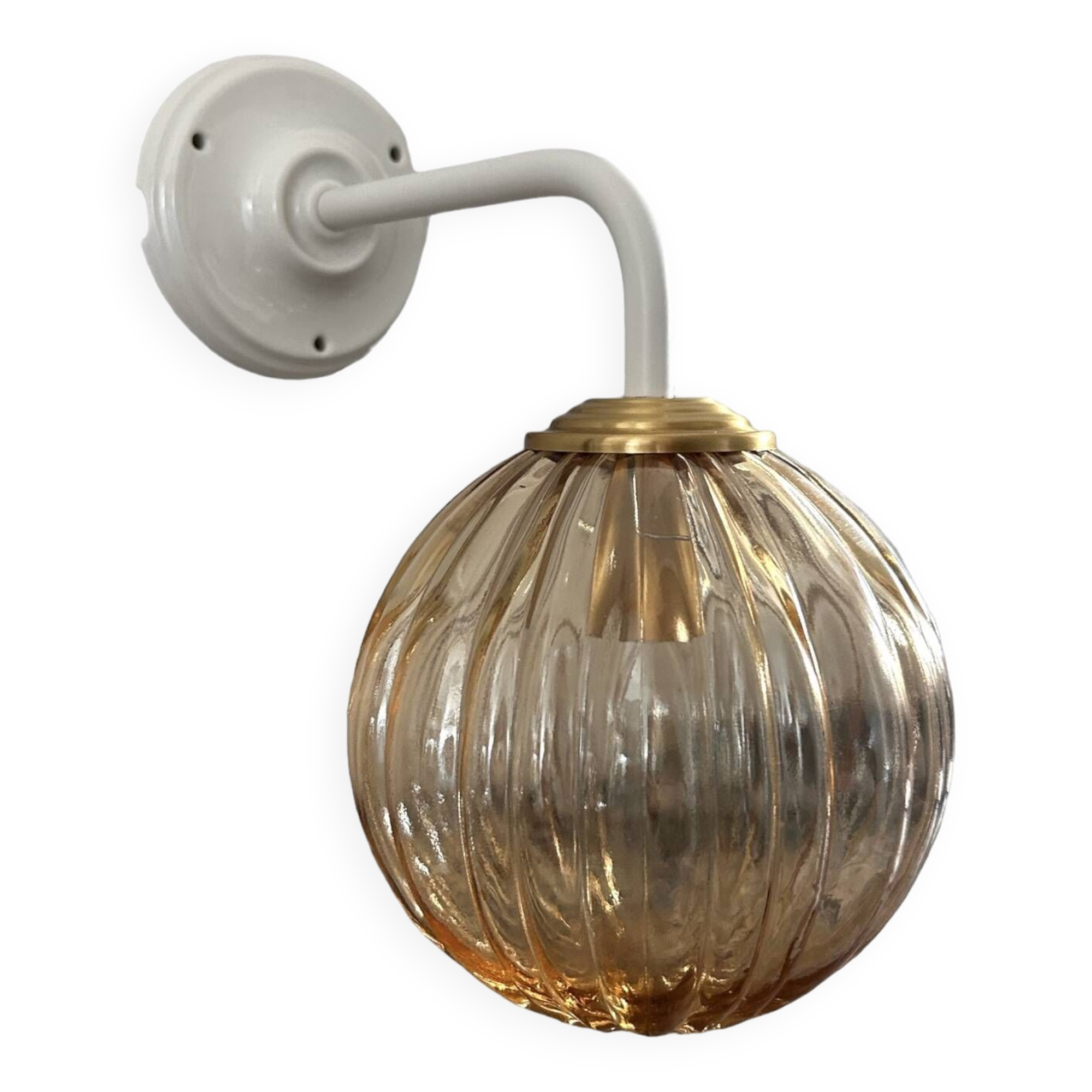 Glass globe wall light