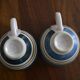Set of 2 cups Gourin, Triskel with blue and brown stripe