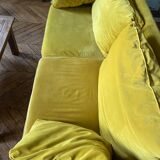 3p yellow velvet sofa