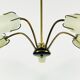 Mid century modern 5-arm opaline glass chandelier, 1950s