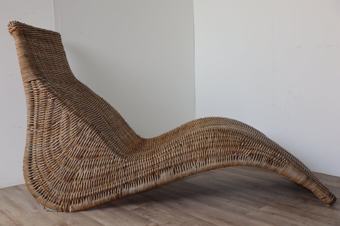 Chaise longue vintage "Karlskrona" en rotin par Carl Öjerstam, 1990