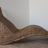 Vintage chaise longue "Karlskrona" in rattan by Carl Öjerstam, 1990