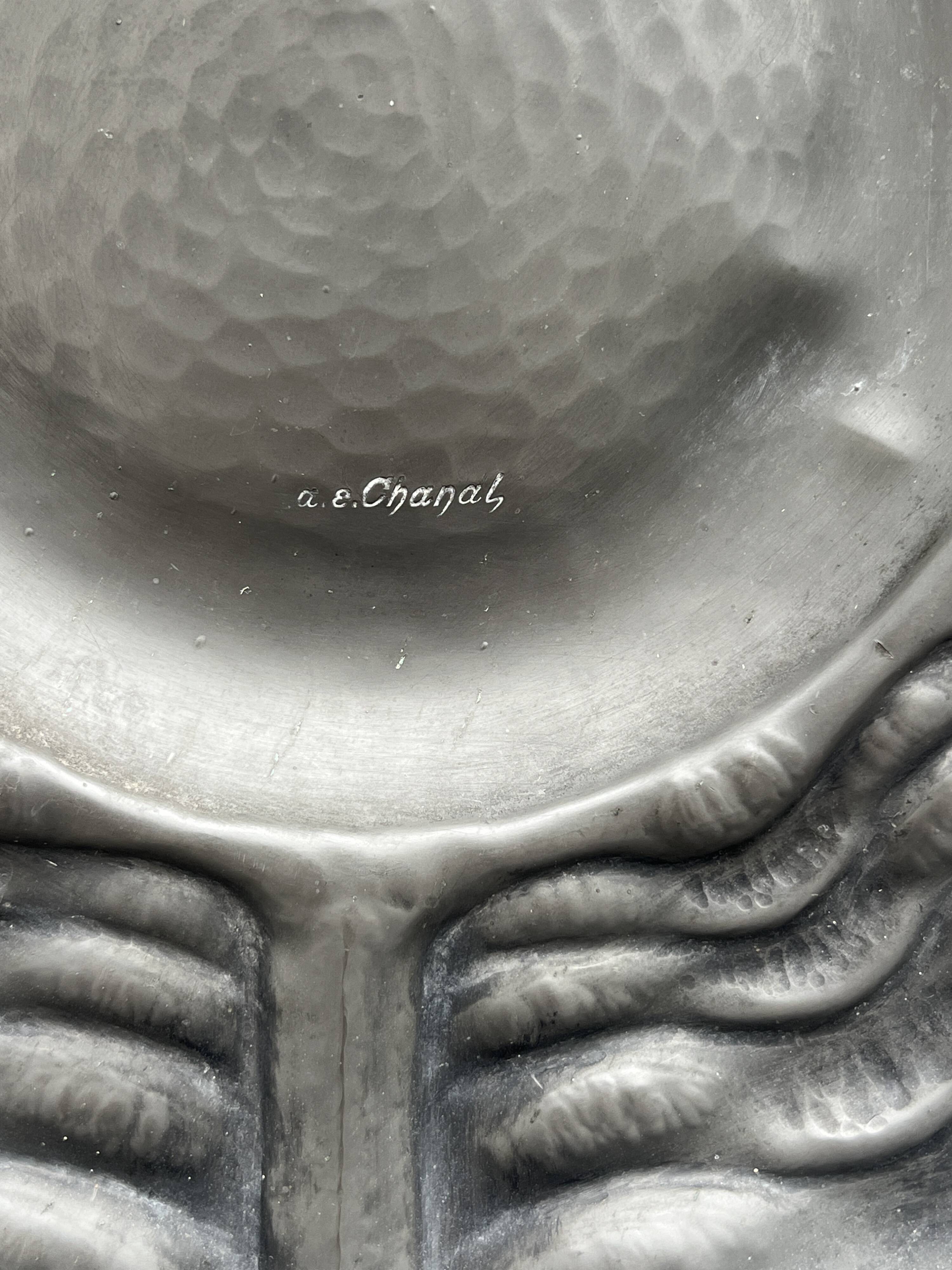 Repoussé Pewter Dish Alice & Eugène Chanal 1900/1925