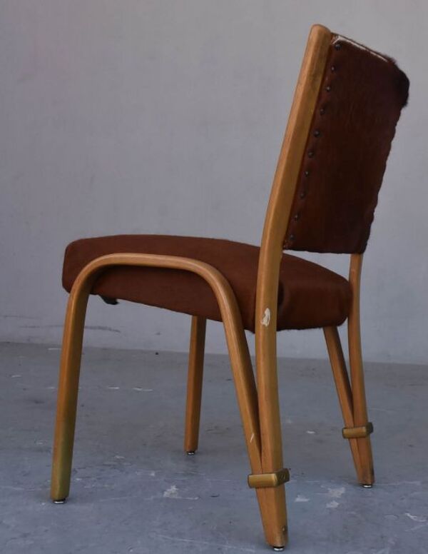 Série de 4 chaises Von Bode édition Steiner cuir de poulain