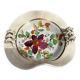 Painted ceramic fruit basket woven by Hubert Becquet, Quaregnon.