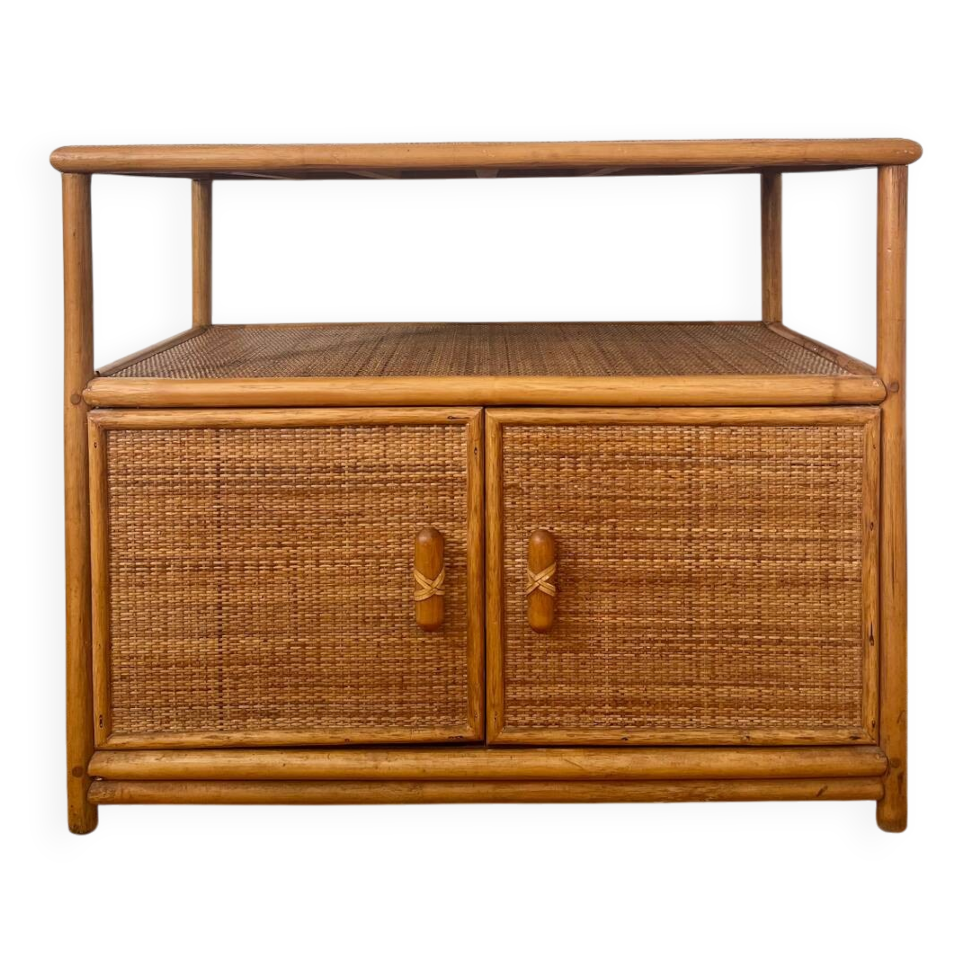 Bamboo and rattan sideboard, 1980s