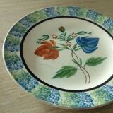 Fine earthenware plates from Forges Les Eaux, sponge decoration, late 19th century