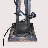 Pair of lamps carved in teak