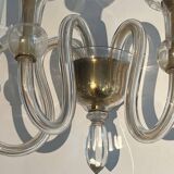 Pair of Murano crystal wall lights with 3 arms.