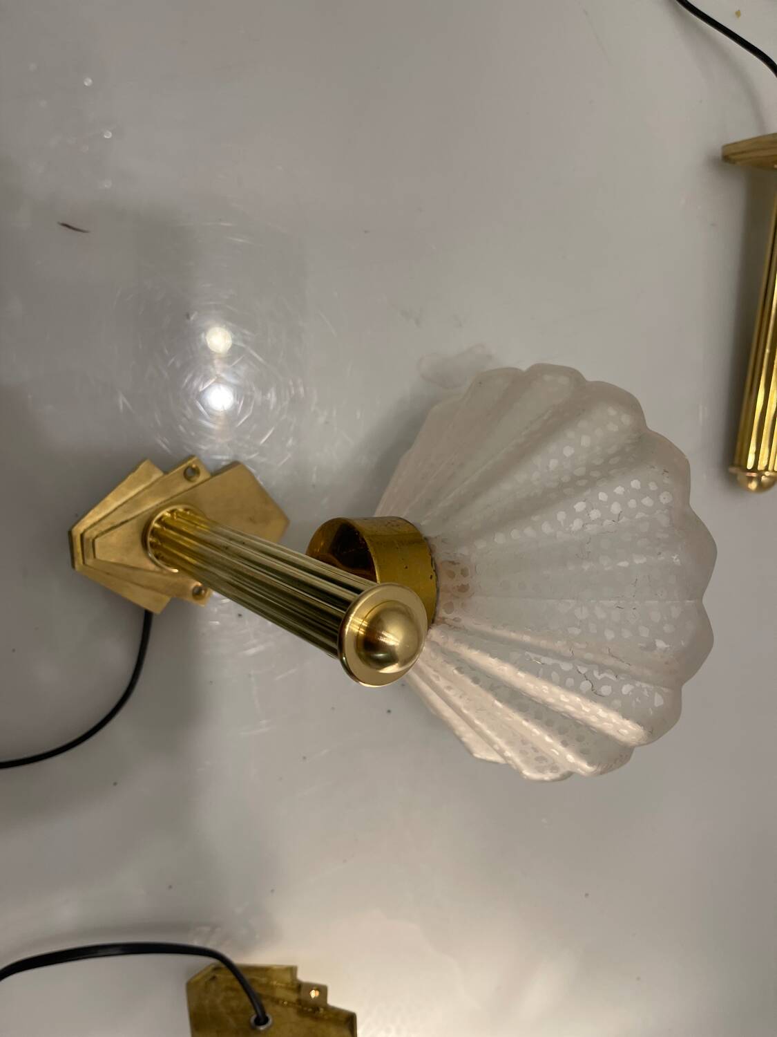 Murano Glass Brass Sconces Set of 3 1950’s
