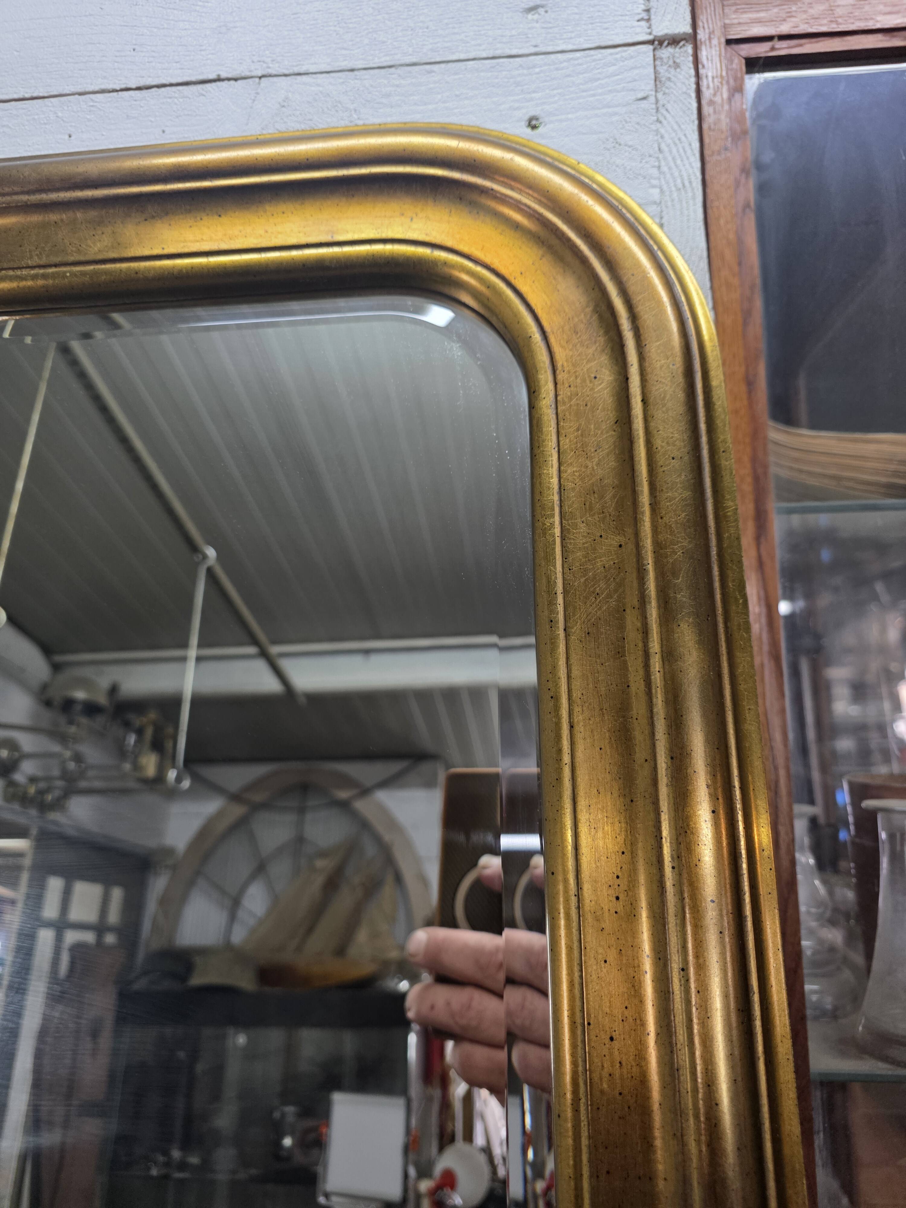 Louis Philippe style gilded mirror, mid-20th century, bevelled mirror.