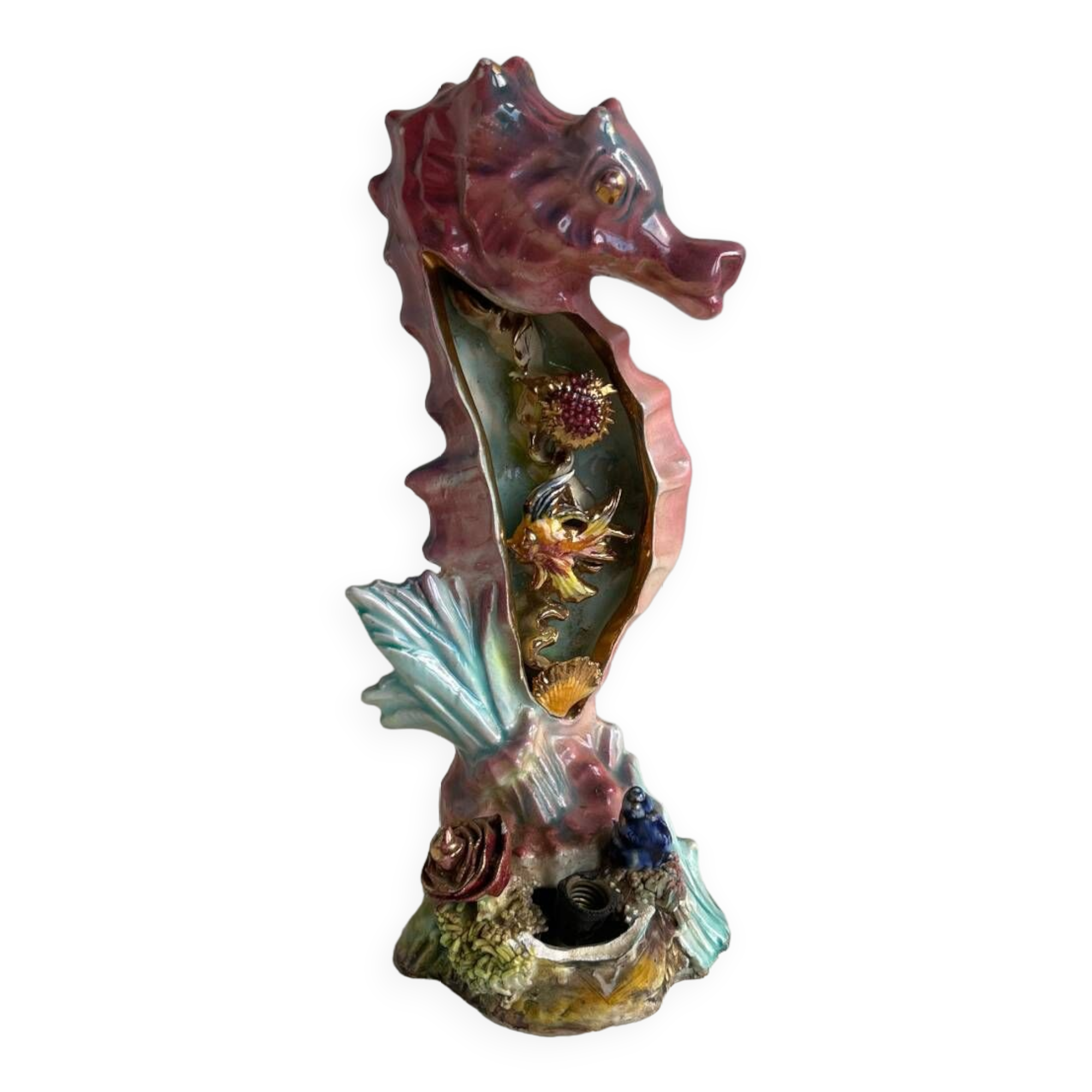 Seahorse ceramic lamp