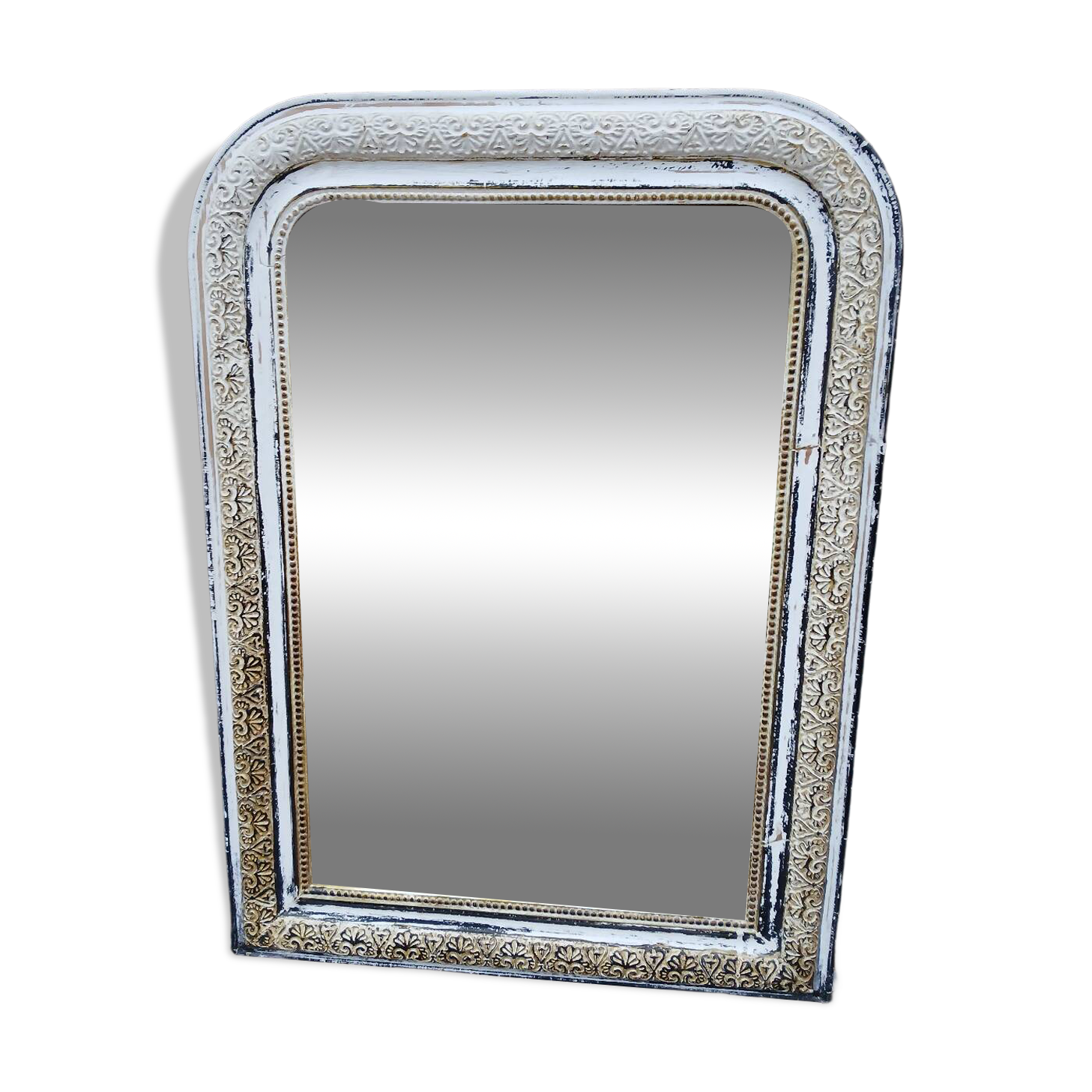 Antique mirror with carved wooden frame
