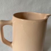 Pink porcelain carafe, Sarreguemines, 1930, France