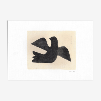 Peinture sur papier • Dancing Bird  M677 • signée eawy