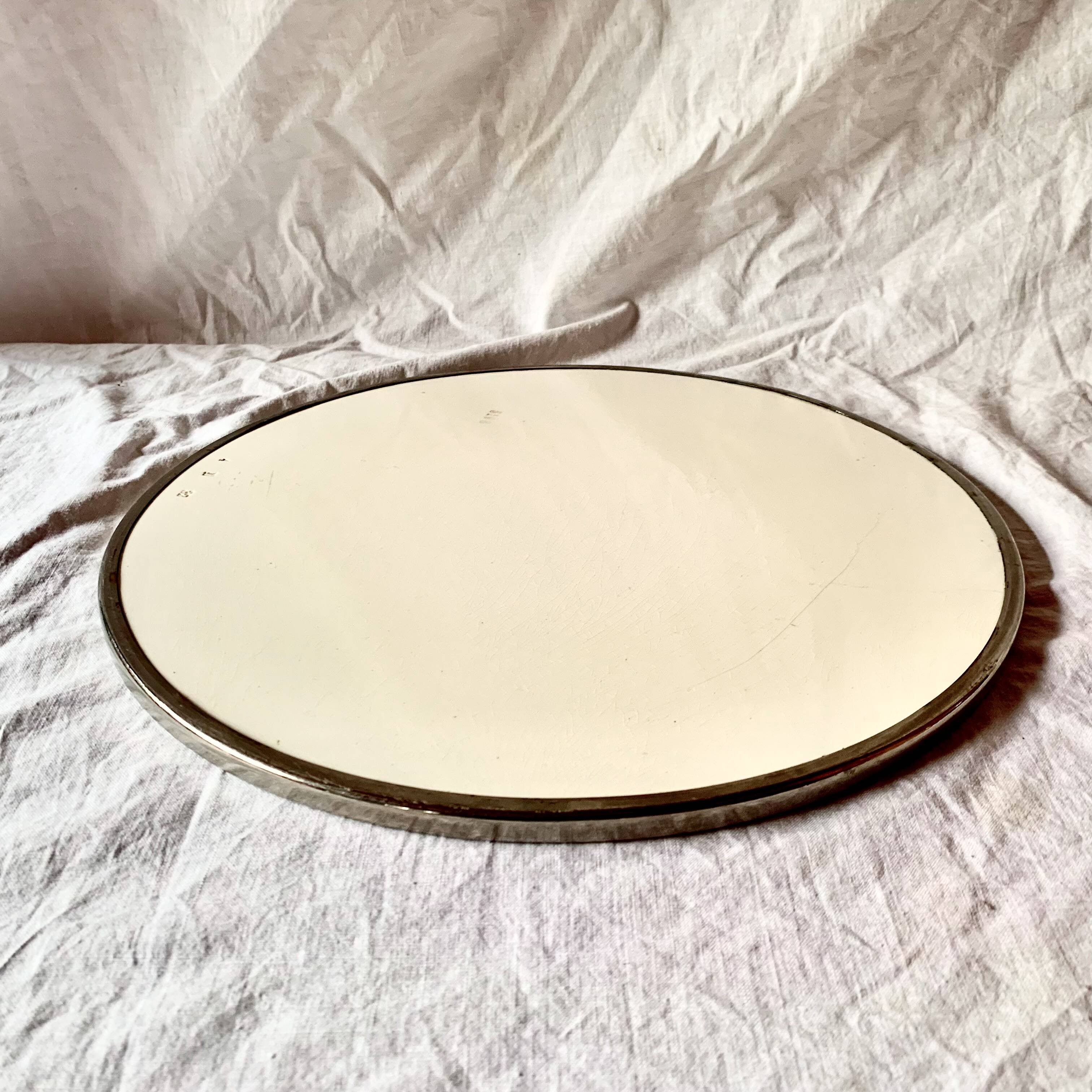 Antique ceramic trivet - floral decoration