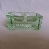Art deco green glass saleron