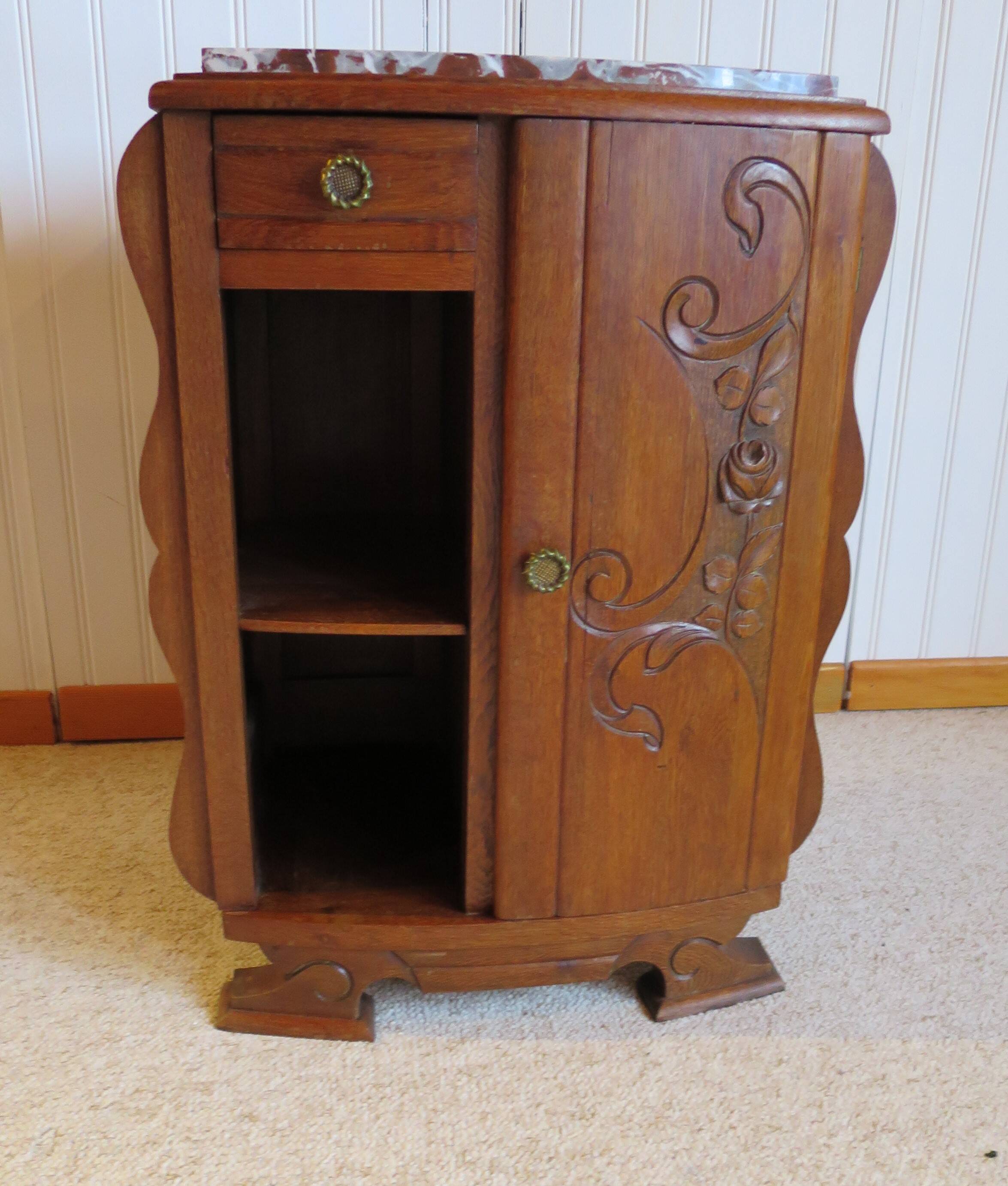 Bedside table - occasional furniture - Art Deco - 1 door - 1930s