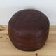Round pouf leather patchwork 70's
