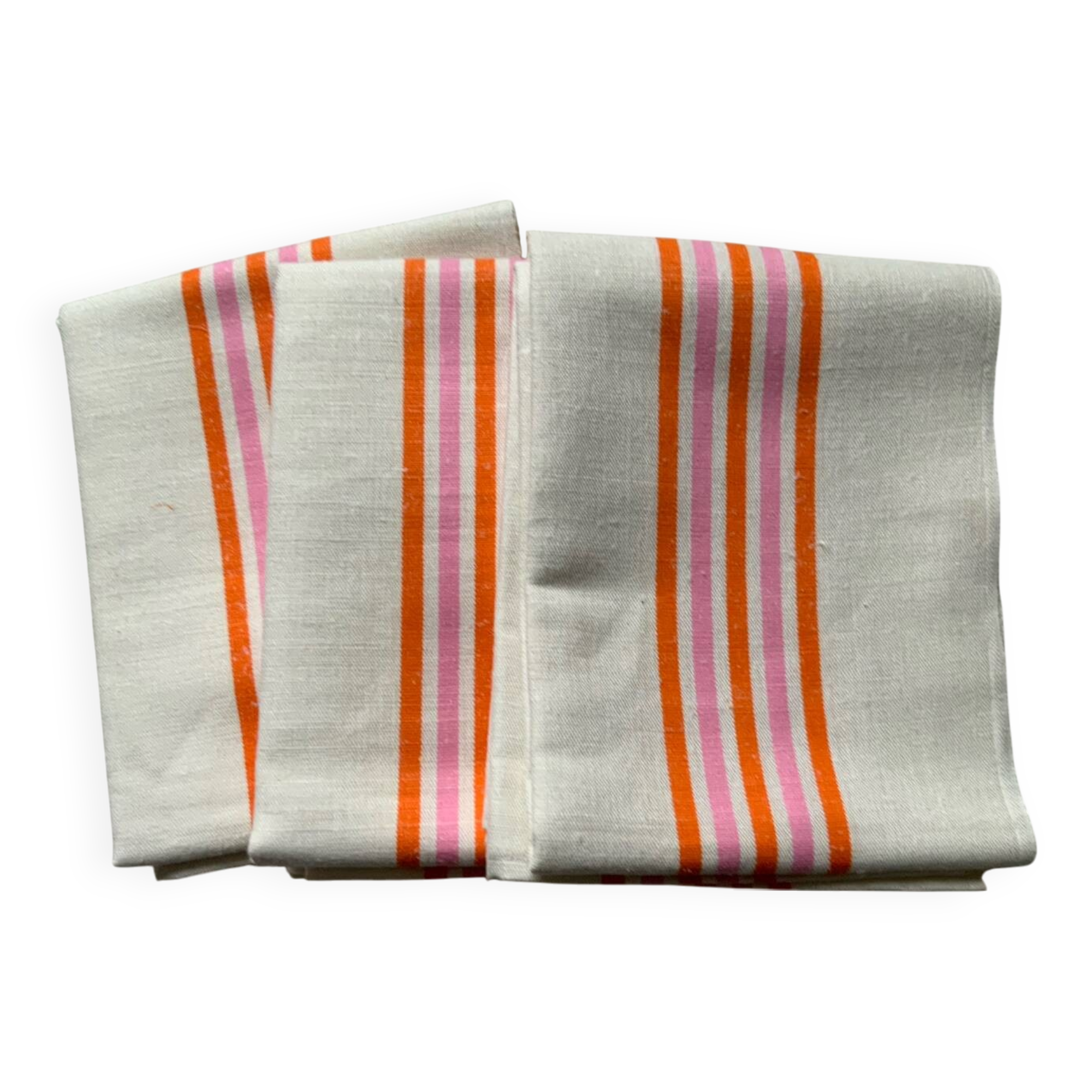 Trio of old new linen cotton XL mixed tea towels