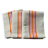 Trio of old new linen cotton XL mixed tea towels