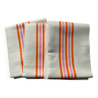 Trio of old new linen cotton XL mixed tea towels