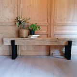 Wooden beam bench