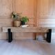 Wooden beam bench