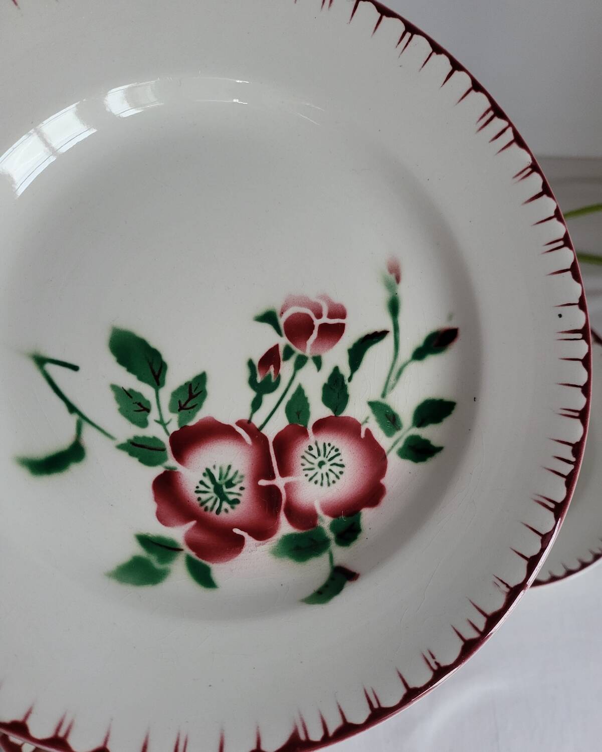 4 assiettes à dessert Sarreguemines épernay faïence vintage