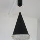 Conical suspension in metal and frosted glass design 60s - 70s
