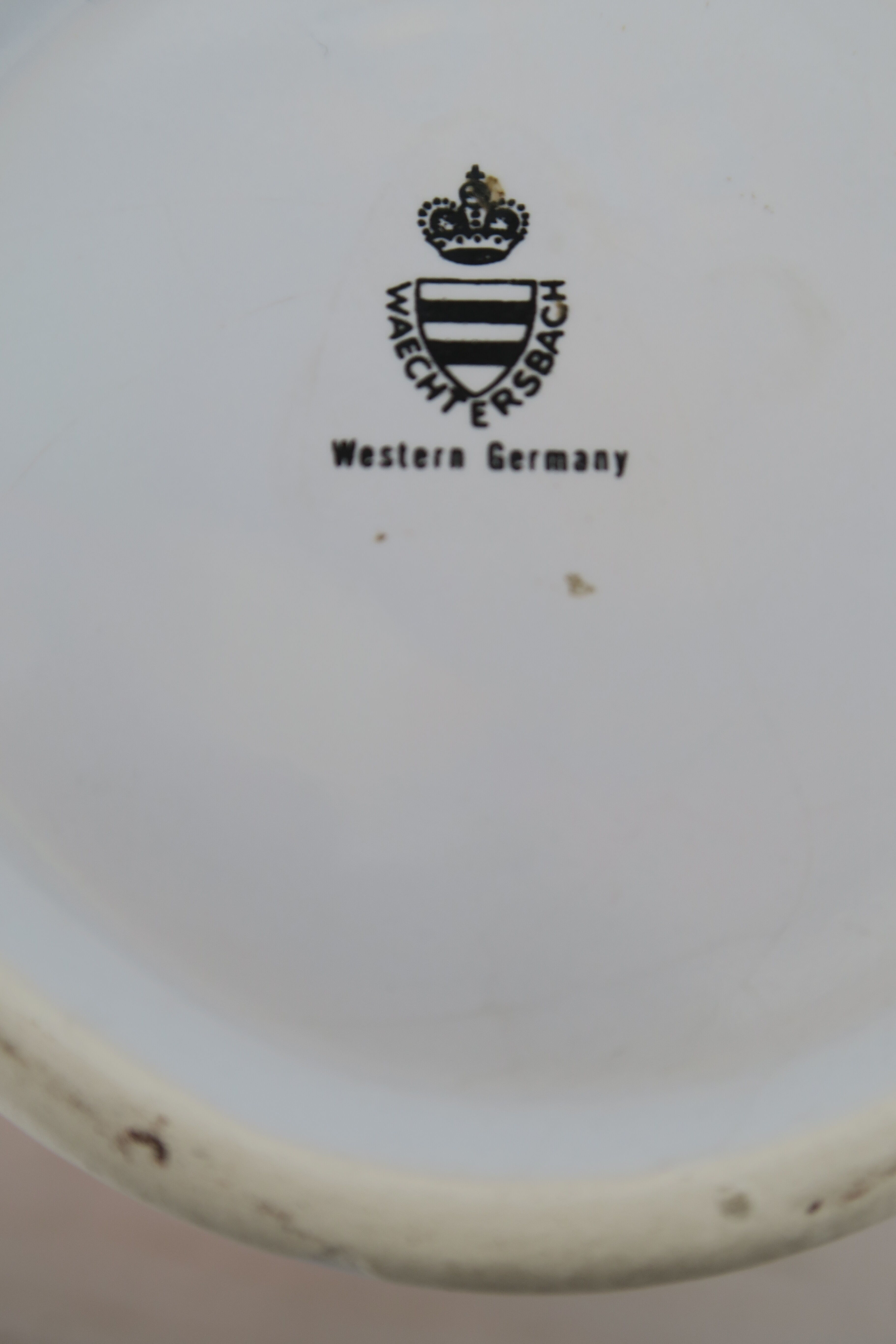 3 Mugs thick porcelain handle 1970 orange flowers Waechtersbach Germany
