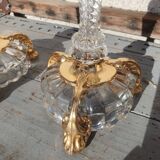 pair of molded glass candlesticks