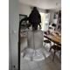 Brass floor lamp with glass shade
