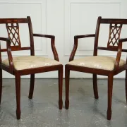 Chaises de Salle à Manger Hepplewhite avec Sièges Rembourrés Crème de Bevan Funnell, Set de 5