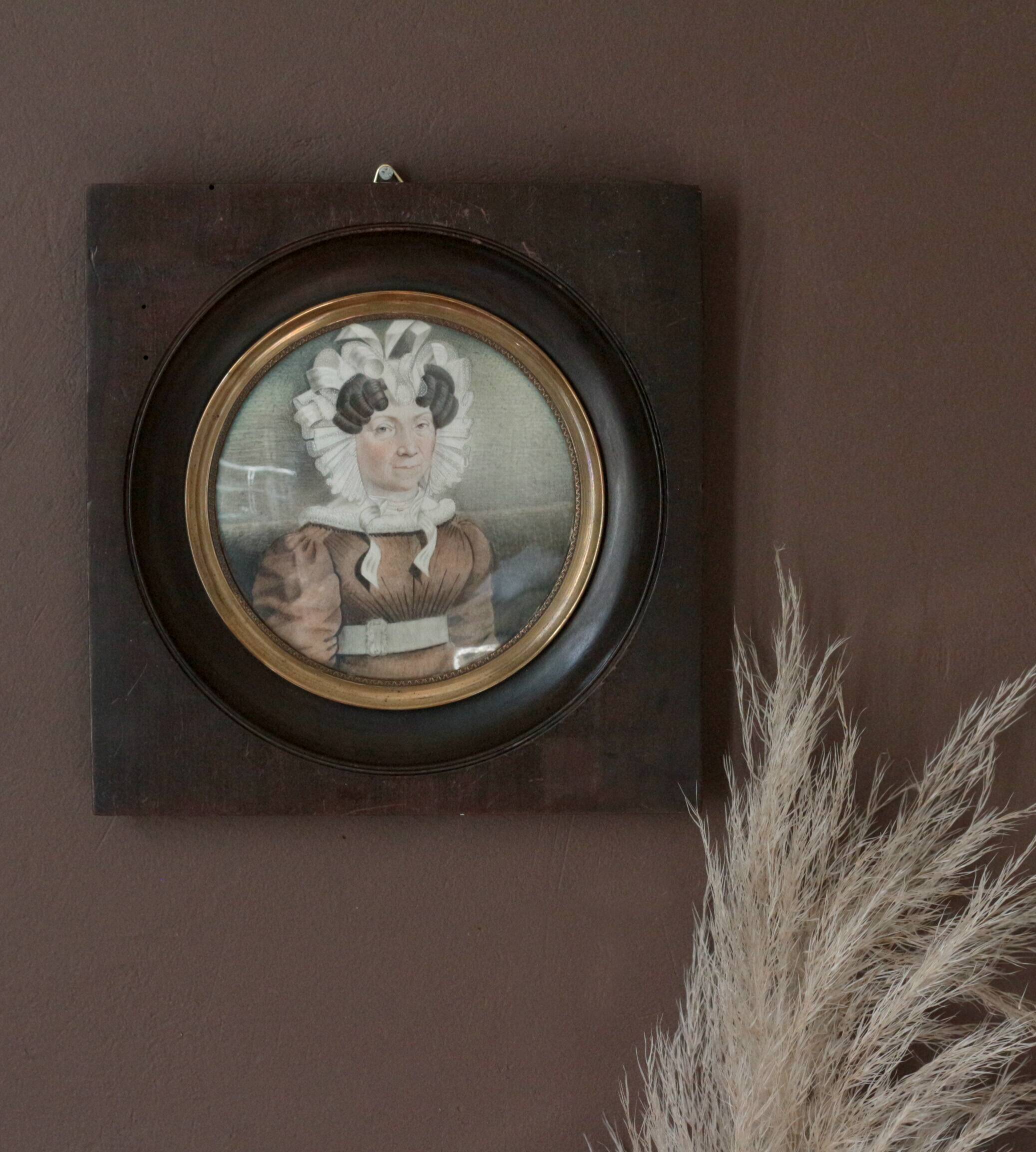 Painting. Portrait of an ancestor. 1847. Gouache on cardboard.