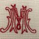 Paire de serviettes nid d'abeille, monogramme M