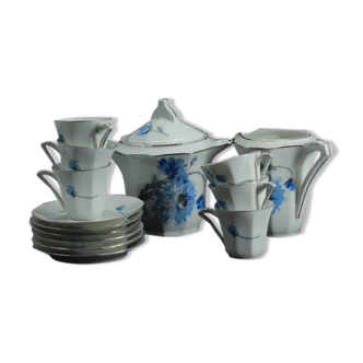 Vintage blue flower coffee service