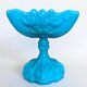 Footed bowl in turquoise blue opaline from the 1930s/40s.